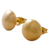 Gold plated stud earrings, 'Circles of Paradise' - Gold Plated Silver Stud Earrings Circular from Peru (image 2e) thumbail