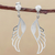 Sterling silver dangle earrings, 'Protection Wings' - Sterling Silver Dangle Earrings Wing Shape from Peru (image 2) thumbail