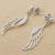 Sterling silver dangle earrings, 'Protection Wings' - Sterling Silver Dangle Earrings Wing Shape from Peru (image 2b) thumbail