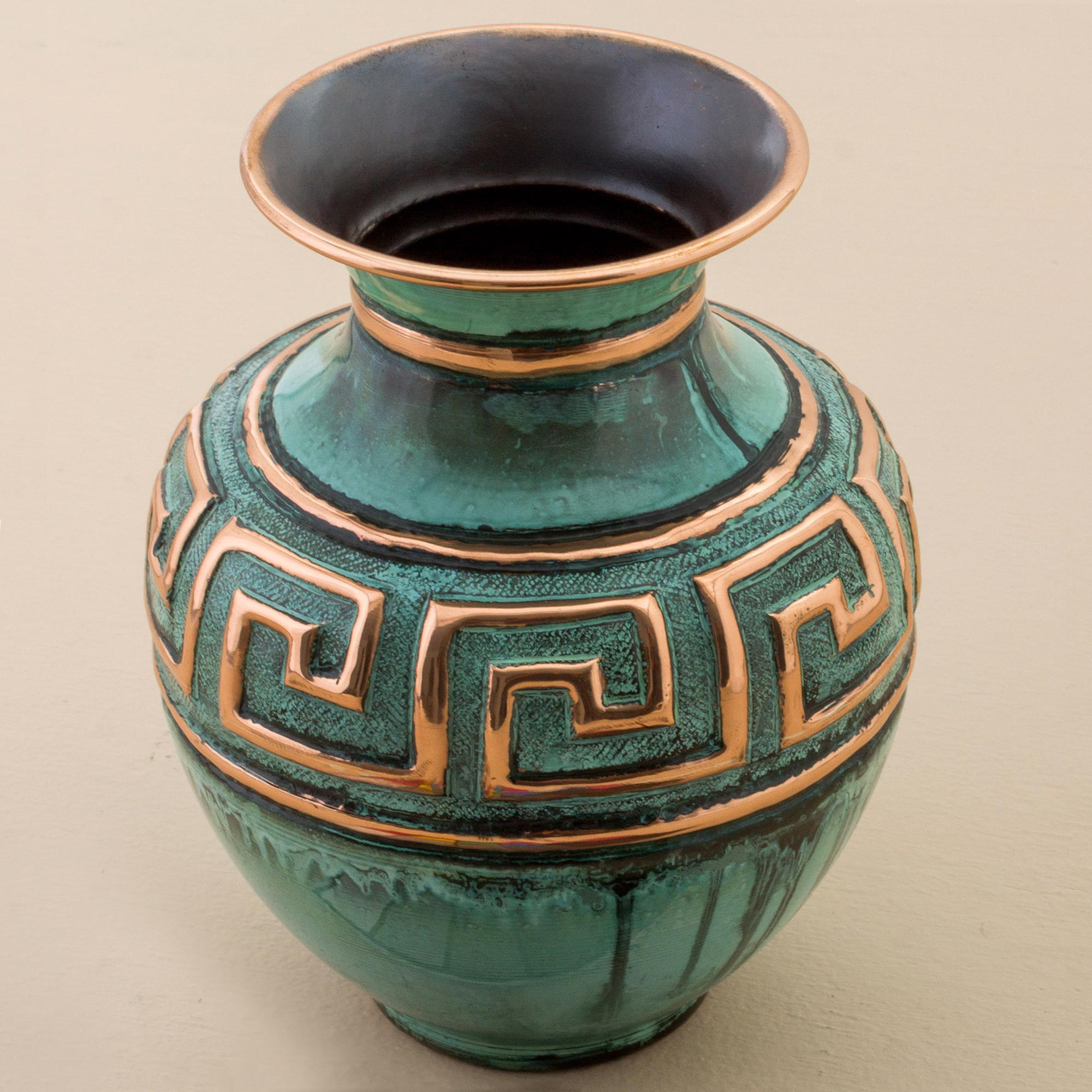 Green Chancay Effigy' NOVICA Archaeological Large Copper and Bronze Vase 