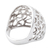 Sterling silver cocktail ring, 'Little Hearts' - Sterling Silver Cocktail Ring with Openwork Hearts from Peru