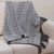 Throw blanket, 'Gunmetal Diamonds' - Alpaca Acrylic Blend Throw Blanket in Gunmetal and Eggshell (image 2) thumbail