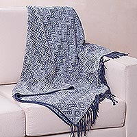 Featured review for Throw blanket, Prussian Blue Destiny