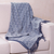 Throw blanket, 'Prussian Blue Destiny' - Alpaca Acrylic Blanket Fringe Prussian Blue Eggshell Peru (image 2) thumbail