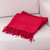 Throw blanket, 'Puno Traditions in Crimson' - Crimson Alpaca and Acrylic Blend Throw Blanket with Fringe