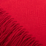 Throw blanket, 'Puno Traditions in Crimson' - Crimson Alpaca and Acrylic Blend Throw Blanket with Fringe