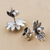 Sterling silver stud earrings, 'Spreading Lotus' - Sterling Silver Floral Stud Earrings from Peru (image 2b) thumbail