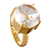 Gold plated quartz single stone ring, 'Clearly Golden' - Gold Plated Quartz Single Stone Ring from Peru thumbail