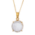 Gold plated quartz pendant necklace, 'Clear Reflections' - Gold Plated Sterling Silver Quartz Pendant Necklace Peru thumbail