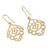 Gold plated dangle earrings, 'Floral Rhombus' - Gold Plated Sterling Silver Floral Dangle Earrings Peru (image 2c) thumbail