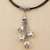 Quartz long pendant necklace, 'Andean Buds' - Hand Made Sterling Silver Quartz Pendant Necklace from Peru (image 2) thumbail