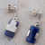 Sodalite dangle earrings, 'Hug' - Artisan Crafted Sterling Silver and Sodalite Post Earrings (image 2c) thumbail