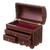 Leather and  wood jewelry box, 'Brave Swan' - Handcrafted Wood and Leather Jewelry Box from Peru (image 2d) thumbail