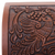 Leather and  wood jewelry box, 'Brave Swan' - Handcrafted Wood and Leather Jewelry Box from Peru