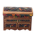 Leather and wood jewelry chest, 'Antique Treasure' - Multicolor Wood and Leather Jewelry Box from Peru (image 2c) thumbail