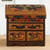Cedar and leather jewelry box, 'Elegant Hummingbirds' - Multicolor Cedar Wood and Leather Jewelry Box from Peru (image 2) thumbail