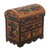 Cedar and leather jewelry box, 'Elegant Hummingbirds' - Multicolor Cedar Wood and Leather Jewelry Box from Peru thumbail