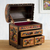 Cedar and leather jewelry box, 'Elegant Hummingbirds' - Multicolor Cedar Wood and Leather Jewelry Box from Peru (image 2b) thumbail