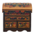 Cedar and leather jewelry box, 'Elegant Hummingbirds' - Multicolor Cedar Wood and Leather Jewelry Box from Peru (image 2c) thumbail