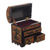 Cedar and leather jewelry box, 'Elegant Hummingbirds' - Multicolor Cedar Wood and Leather Jewelry Box from Peru (image 2d) thumbail
