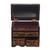 Cedar and leather jewelry box, 'Elegant Hummingbirds' - Multicolor Cedar Wood and Leather Jewelry Box from Peru