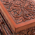Cedar and leather jewelry box, 'Symbolic Leaves' - Cedar Wood and Leather Jewelry Box with Mirror from Peru (image 2d) thumbail
