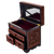 Cedar and leather jewelry box, 'Symbolic Leaves' - Cedar Wood and Leather Jewelry Box with Mirror from Peru (image 2e) thumbail