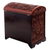 Cedar and leather jewelry box, 'Formidable Falcon' - Cedar and Leather Jewelry Box with Key from Peru (image 2f) thumbail