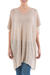 Knit tunic, 'Beige Dreamcatcher' - Beige Tunic with V Neck and Short Sleeves (image 2a) thumbail
