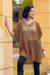 Knit tunic, 'Copper Dreamcatcher' - Knit Copper Tunic with V Neck and Short Sleeves (image 2) thumbail
