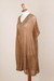 Knit tunic, 'Copper Dreamcatcher' - Knit Copper Tunic with V Neck and Short Sleeves (image 2f) thumbail