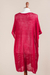 Knit tunic, 'Red Dreamcatcher' - Red Knit Tunic with V Neck and Short Sleeves (image 2f) thumbail