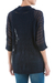 Pullover sweater, 'Evening Flight in Navy' - Navy Pullover Sweater with Three Quarter Length Sleeves (image 2c) thumbail