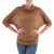 Pullover sweater, 'Evening Flight in Copper' - Brown Pullover Sweater with Three Quarter Length Sleeves thumbail