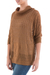 Pullover sweater, 'Evening Flight in Copper' - Brown Pullover Sweater with Three Quarter Length Sleeves (image 2b) thumbail
