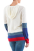 Hoodie sweater, 'Ivory Imagination' - Ivory Hoodie Sweater with Blue and Red Stripes (image 2c) thumbail