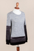 Pullover sweater, 'Imagine in Grey' - Grey and Black Striped Pullover Sweater from Peru (image 2d) thumbail