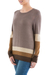 Pullover sweater, 'Imagine in Brown' - Brown Striped Pullover Sweater from Peru (image 2b) thumbail