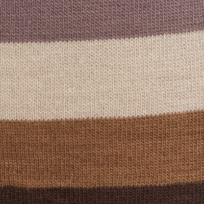 Pullover sweater, 'Imagine in Brown' - Brown Striped Pullover Sweater from Peru