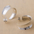 Sterling silver half hoop earrings, 'Modern Vibe' - Sterling Silver Half Hoop Earrings from Peru Artisan Jewelry (image 2b) thumbail
