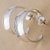 Sterling silver half hoop earrings, 'Modern Vibe' - Sterling Silver Half Hoop Earrings from Peru Artisan Jewelry (image 2c) thumbail