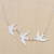 Sterling silver pendant necklace, 'Three Doves' - Sterling Silver Pendant Necklace with 3 Birds from Peru thumbail