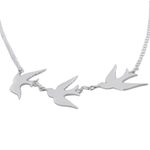 Sterling silver pendant necklace, 'Three Doves' - Sterling Silver Pendant Necklace with 3 Birds from Peru