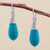 Sterling silver dangle earrings, 'Blue Fruits' - Sterling Silver Reconstituted Turquoise Dangle Earrings Peru (image 2) thumbail