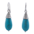 Sterling silver dangle earrings, 'Blue Fruits' - Sterling Silver Reconstituted Turquoise Dangle Earrings Peru thumbail