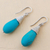 Sterling silver dangle earrings, 'Blue Fruits' - Sterling Silver Reconstituted Turquoise Dangle Earrings Peru (image 2b) thumbail