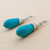 Sterling silver dangle earrings, 'Blue Fruits' - Sterling Silver Reconstituted Turquoise Dangle Earrings Peru (image 2c) thumbail