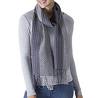 Featured review for Baby alpaca blend scarf, Soft Texture in Grey
