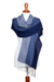 Baby alpaca blend scarf, 'Soft Texture in Blue' - Handwoven Baby Alpaca Blend Scarf in Blue from Peru (image 2d) thumbail