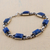 Lapis lazuli link bracelet, 'Seven Seas' - Lapis Lazuli Sterling Silver Link Bracelet from Peru (image 2b) thumbail
